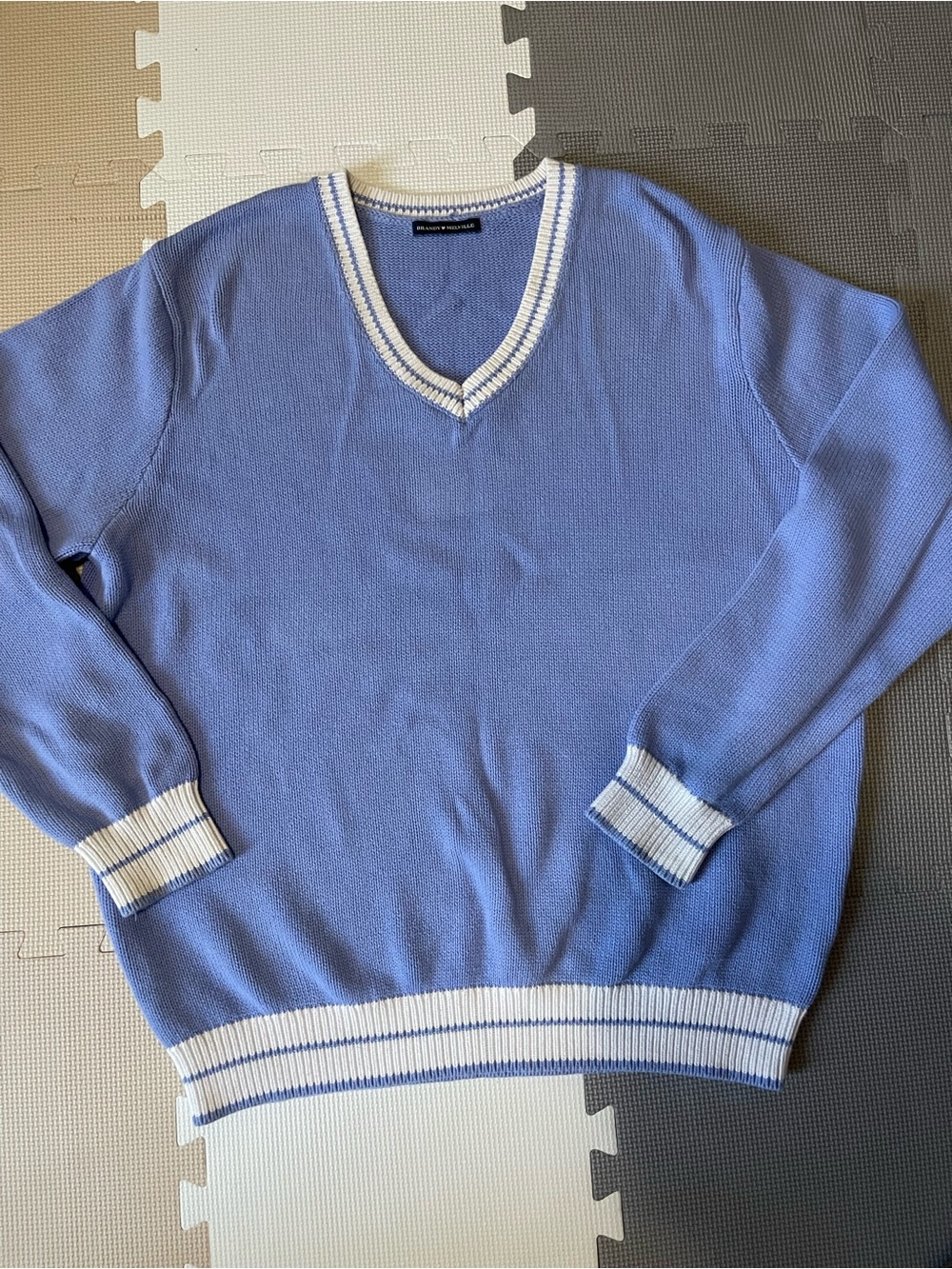 Brandy Melville V-Neck Sweater with White Trim